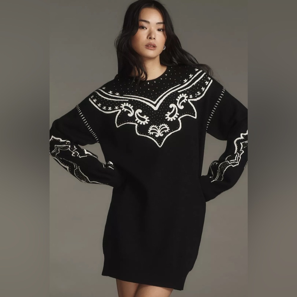 NWT Size S - ANTHROPOLOGIE STUDDED SWEATER DRESS (NWT US$ 198)